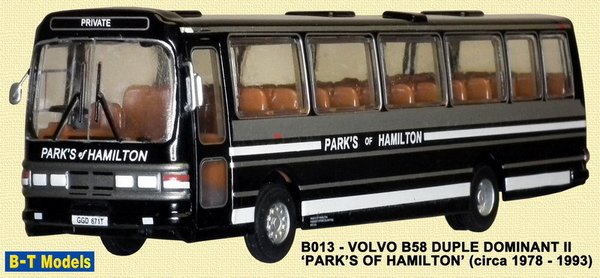 Base Toys - B013 - Volvo B58 Dominant II - Parks of Hamilton