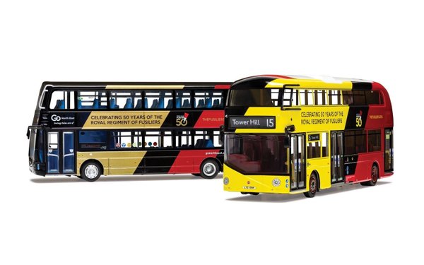 Corgi - OM46620 - New Routemaster - Fusilier Wrightbus Commemorative Twin Pack