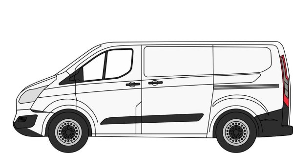 Oxford Diecast - OD76CUS002 - Ford Transit Custom Van - White