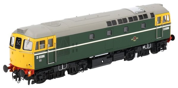 Heljan - HN3378 - Class 33/2 D6596 - BR Green with Full Yellow Ends